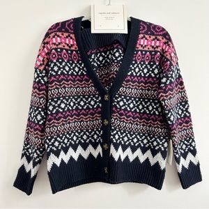 NWT Cupcakes and Cashmere Fair Isle Cardigan Sweater and Beanie Set size X-Small